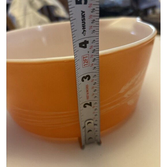 VTG Pyrex Wheat Casserole dish Orange #474 No Cover . - Picture 4 of 4